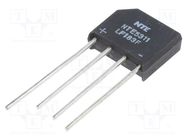 Bridge rectifier: single-phase; Urmax: 1kV; If: 4A; Ifsm: 150A; flat NTE Electronics