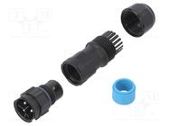 Connector: circular; plug; for cable; PIN: 3; male; with contacts AMPHENOL LTW