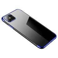 Clear Color Case Gel TPU Electroplating frame Cover for iPhone 12 Pro Max blue, Hurtel