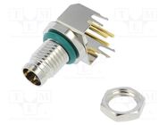 Connector: M8; male; PIN: 3; angled 90°; on PCBs; socket; 4A; IP68 AMPHENOL LTW