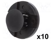 Rivet; polyamide; black; dismountable,push-in; Ømount.hole: 7.5mm ROMIX