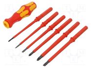 Kit: screwdrivers; 6pcs; insulated; 1kVAC; hex key,Pozidriv®,slot WERA
