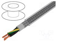 Wire; Pro-Met; 3G1.5mm2; shielded,tinned copper braid; PVC; 100m ALPHA WIRE