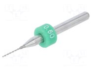 Drill bit; Ø: 0.5mm; carbon steel; 1/8"; 3.175mm; PCB BUNGARD