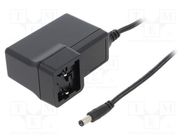 Power supply: switching; mains,plug; 5VDC; 6A; 30W; Out: 5,5/2,1 MEAN WELL