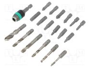Kit: screwdriver bits; Phillips,Torx®,drill bit; metal; case WERA