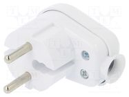 Connector: AC supply; male; plug; 2P; 250VAC; 16A; white; for cable 