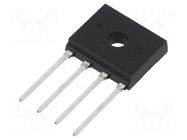 Bridge rectifier: single-phase; Urmax: 1kV; If: 2A; Ifsm: 60A; flat YANGJIE TECHNOLOGY