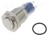 Switch: vandal resistant; DPDT; 3A/250VAC; IP67; ON-(ON); 2kV BULGIN