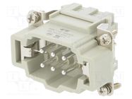 Connector: HDC; contact insert; male; HE; PIN: 6; 6+PE; size 3; 16A TE Connectivity