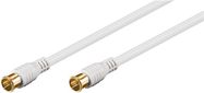 F-Quick SAT Antenna Cable (80 dB), Double Shielded, 1.5 m, white - gold-plated, F plug (quick) > F plug (quick) (fully shielded)