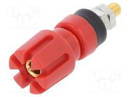 Connector: 4mm banana; socket; 30A; 60VDC; 48mm; red; gold-plated CLIFF