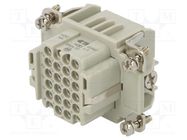 Connector: HDC; female; HDD; PIN: 24; 24+PE; size 3; w/o contacts TE Connectivity