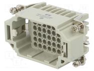 Connector: HDC; male; HDD; PIN: 42; 42+PE; size 4; w/o contacts; 10A TE Connectivity