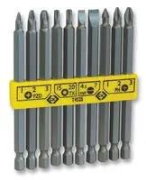 HEXAGON BIT SET, LONG REACH, 1/4", 10PC