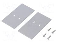 Cap for LED profiles; silver; 2pcs; steel; 33.4x62.3x2mm TOPMET