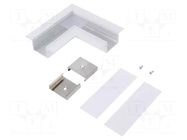 Connector 90°; white; aluminium TOPMET