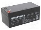 Re-battery: acid-lead; 12V; 3.6Ah; AGM; maintenance-free; EP EUROPOWER