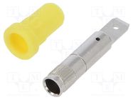 Connector: 4mm banana; socket; 24A; 70VDC; yellow; nickel plated SCHÜTZINGER