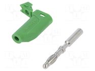 Connector: 4mm banana; plug; 16A; 33VAC; 70VDC; green SCHÜTZINGER