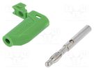 Plug; 4mm banana; 32A; 33VAC; 70VDC; green; Max.wire diam: 4mm SCHÜTZINGER