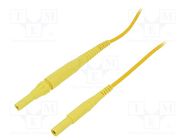 Test lead; 8A; banana plug 4mm,both sides; Len: 2m; yellow 