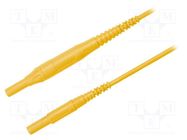 Test lead; 8A; banana plug 4mm,both sides; Len: 1.5m; yellow 