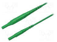 Test lead; 8A; banana plug 4mm,both sides; Len: 1.5m; green 