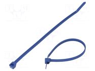 Cable tie; with metal; L: 186mm; W: 4.8mm; blue; polypropylene; 133N PANDUIT