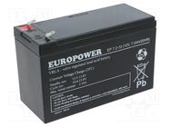 Re-battery: acid-lead; 12V; 7.2Ah; AGM; maintenance-free; EP 