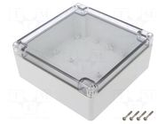 Enclosure: multipurpose; X: 150mm; Y: 150mm; Z: 60mm; ZP; light grey KRADEX