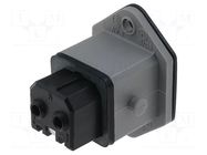 Connector: rectangular; ST; socket; female; PIN: 2; tinned; IP54; 16A HIRSCHMANN