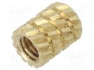 Threaded insert; brass; without coating; M2,5; L: 5.9mm DREMEC