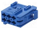 Connector: automotive; JPT; female; plug; for cable; PIN: 6; blue TE Connectivity