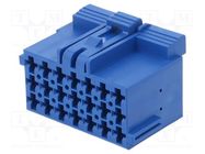 Connector: automotive; JPT; female; plug; for cable; PIN: 21; blue TE Connectivity