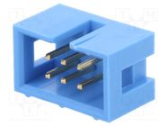 Socket; IDC; male; PIN: 6; straight; THT; gold-plated; 2.54mm; blue TE Connectivity