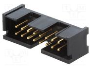 Socket; IDC; male; PIN: 16; straight; THT; gold-plated; 2.54mm; black TE Connectivity