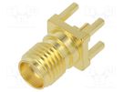 Plug; SMA; female; straight; 50Ω; THT; for cable; PTFE; gold-plated AMPHENOL RF