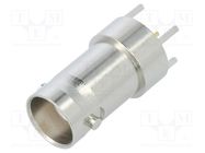 Connector: BNC; socket; female; straight; 50Ω; THT; on PCBs; PTFE AMPHENOL RF