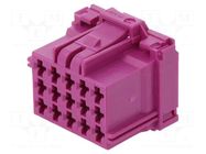 Connector: automotive; plug; female; MCP 2.8; PIN: 15; for cable TE Connectivity