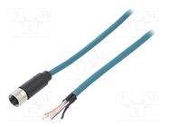 Plug; M12; PIN: 8; female; X code-ProfiNET; IP67; 48V; 500mA; cables BULGIN