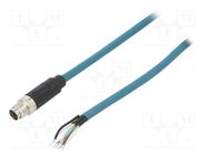 Plug; M12; PIN: 8; male; X code-ProfiNET; IP67; 48V; 500mA; straight BULGIN