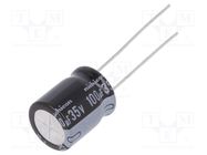 Capacitor: electrolytic; THT; 100uF; 35VDC; Ø10x12.5mm; Pitch: 5mm NICHICON