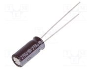 Capacitor: electrolytic; low ESR; THT; 270uF; 10VDC; Ø6.3x15mm NICHICON