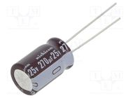 Capacitor: electrolytic; low ESR; THT; 270uF; 25VDC; Ø10x16mm; ±20% NICHICON