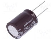 Capacitor: electrolytic; low ESR; THT; 330uF; 100VDC; Ø18x25mm NICHICON