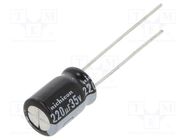 Capacitor: electrolytic; THT; 220uF; 35VDC; Ø8x11.5mm; Pitch: 3.5mm NICHICON