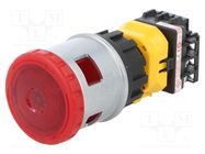 Switch: emergency stop; 30mm; Stabl.pos: 2; NC x3; red; LED; 24V IDEC