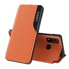 Eco Leather View Case elegant bookcase type case with kickstand for Huawei P40 Lite orange, Hurtel