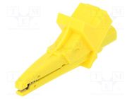 Crocodile clip; 12A; 600VDC; yellow; Grip capac: max.20mm SCHÜTZINGER